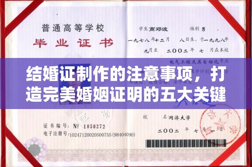 中和结婚证制作的注意事项，打造完美婚姻证明的五大关键点