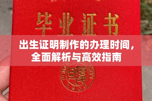 中和出生证明制作的办理时间，全面解析与高效指南